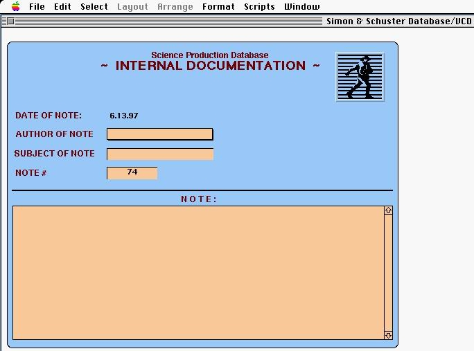 Screen capture of the Simon & Schuster internal documentation interface.