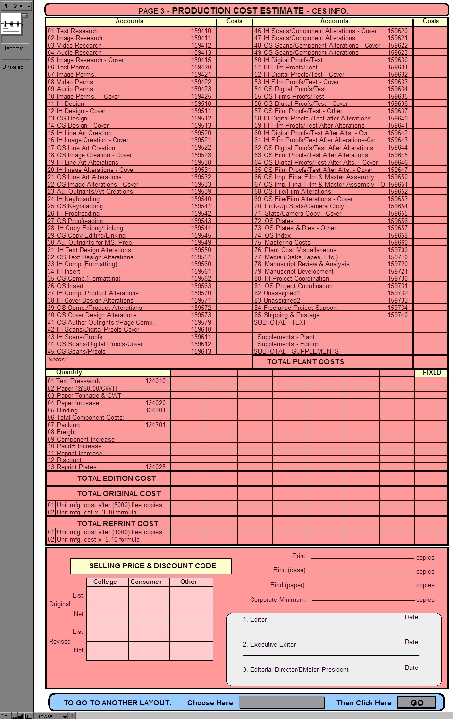 Screen capture of page three of the Simon & Schuster pink sheet.